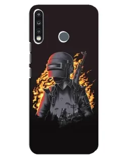 Чохол для TECNO Spark 4 з картинкою «PUBG — вогняний силует»