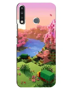 Чохол для TECNO Spark 4 з картинкою «Рожеве дерево Minecraft»