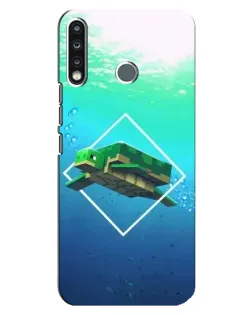 Чехол для TECNO Spark 4 с картинкой «Черепаха Minecraft»
