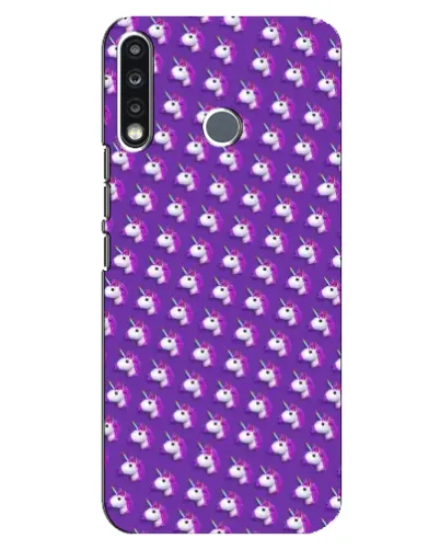 Чехол для TECNO Spark 4 с картинкой «Единороги на фиолетовом»