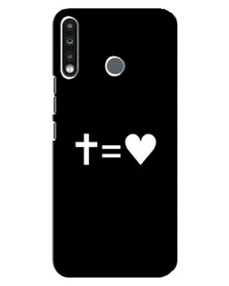 Чехол для TECNO Spark 4 с картинкой «Крест и Сердце»