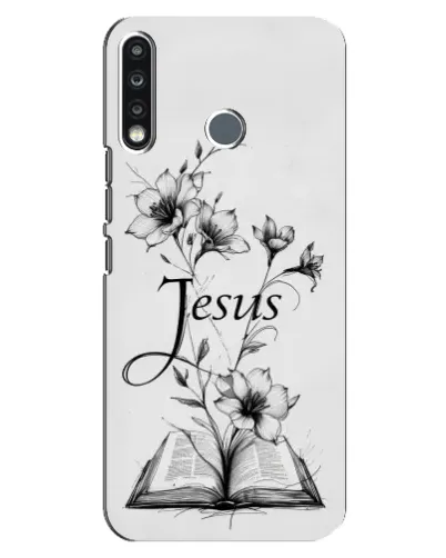 Чехол для TECNO Spark 4 с картинкой «Цветы и Библия» Чехол для TECNO Spark 4 с картинкой «Цветы и Библия»