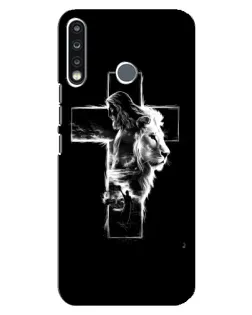 Чехол для TECNO Spark 4 с картинкой «Сияющий крест Jesus»