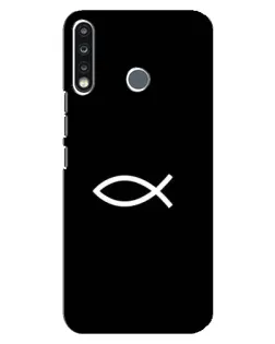 Чехол для TECNO Spark 4 с картинкой «Символ рыбы Jesus»