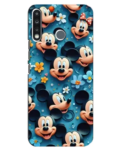 Чехол для TECNO Spark 4 с картинкой «Паттерн Микки и Минни»