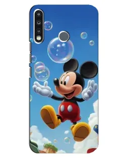 Чехол для TECNO Spark 4 с картинкой «Mickey и мыльные пузыри»