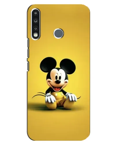 Чехол для TECNO Spark 4 с картинкой «Микки на желтом»