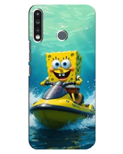 Чохол для TECNO Spark 4 з картинкою «Спанч Боб на гідроциклі» Чохол для TECNO Spark 4 з картинкою «Спанч Боб на гідроциклі»