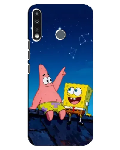 Чохол для TECNO Spark 4 з картинкою «Губка Боб та Патрік вночі» Чохол для TECNO Spark 4 з картинкою «Губка Боб та Патрік вночі»
