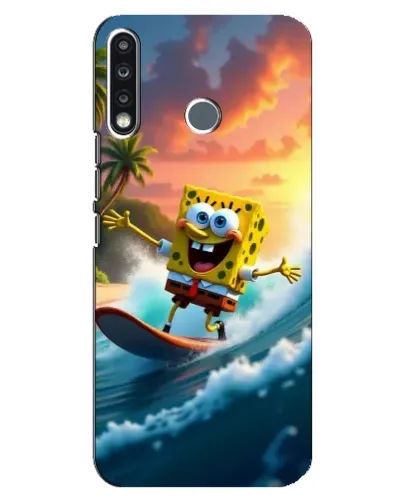 Чохол для TECNO Spark 4 з картинкою «Губка Боб серфінгіст» Чохол для TECNO Spark 4 з картинкою «Губка Боб серфінгіст»