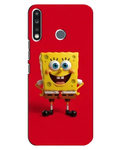 Чохол для TECNO Spark 4 з картинкою «Спанч Боб на червоному» Чохол для TECNO Spark 4 з картинкою «Спанч Боб на червоному»