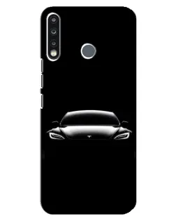 Чехол для TECNO Spark 4 с картинкой «Фары Tesla Night»