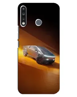 Чехол для TECNO Spark 4 с картинкой «Cybertruck в пустыне»