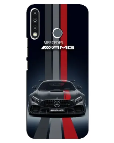 Чехол для TECNO Spark 4 с картинкой «Mercedes — белый карбон»