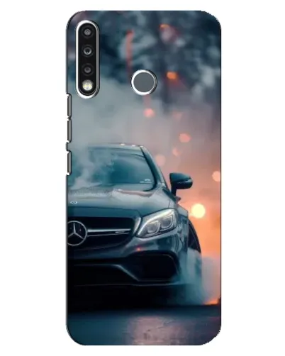 Чехол для TECNO Spark 4 с картинкой «Mercedes — ночной город»