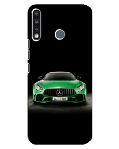Чехол для TECNO Spark 4 с картинкой «Mercedes — неоновый лого»