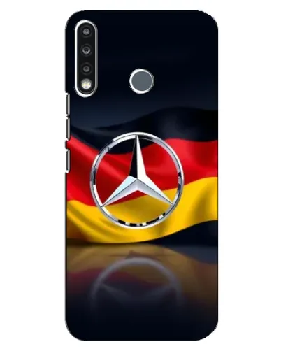 Чехол для TECNO Spark 4 с картинкой «Mercedes — флаг Германии»