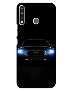 Чехол для TECNO Spark 4 с картинкой «Audi в неоне»