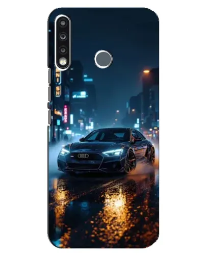 Чехол для TECNO Spark 4 с картинкой «Ночной город и Audi» Чехол для TECNO Spark 4 с картинкой «Ночной город и Audi»