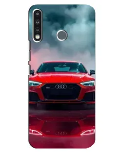 Чехол для TECNO Spark 4 с картинкой «Audi RS — красный стиль»