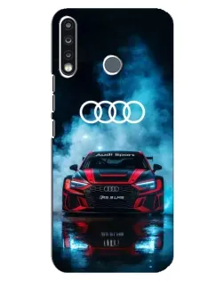 Чехол для TECNO Spark 4 с картинкой «Audi Sport — неон»