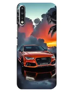 Чехол для TECNO Spark 4 с картинкой «Audi — закат»
