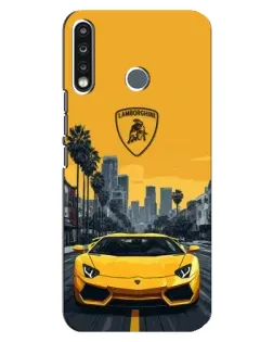 Чохол для TECNO Spark 4 з картинкою «Жовтий Lamborghini місто» Чохол для TECNO Spark 4 з картинкою «Жовтий Lamborghini місто»