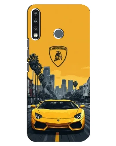 Чохол для TECNO Spark 4 з картинкою «Жовтий Lamborghini місто» Чохол для TECNO Spark 4 з картинкою «Жовтий Lamborghini місто»