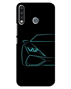 Чохол для TECNO Spark 4 з картинкою «Блакитний силует Lamborghini» Чохол для TECNO Spark 4 з картинкою «Блакитний силует Lamborghini»
