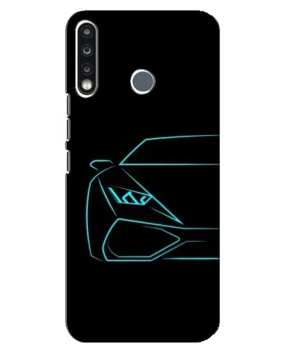 Чохол для TECNO Spark 4 з картинкою «Блакитний силует Lamborghini» Чохол для TECNO Spark 4 з картинкою «Блакитний силует Lamborghini»