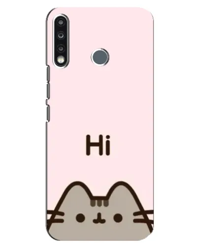 Чехол для TECNO Spark 4 с картинкой «Пушин говорит Hi»
