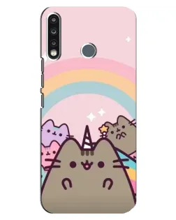 Чехол для TECNO Spark 4 с картинкой «Единорог Pusheen»