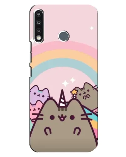 Чехол для TECNO Spark 4 с картинкой «Единорог Pusheen»