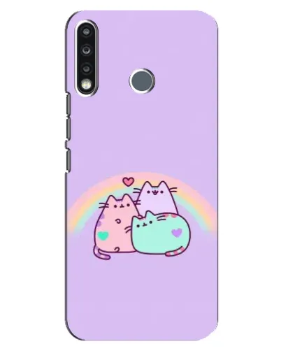 Чехол для TECNO Spark 4 с картинкой «Радужные Пушины»