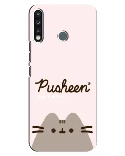 Чехол для TECNO Spark 4 с картинкой «Pusheen логотип»