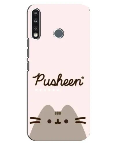 Чехол для TECNO Spark 4 с картинкой «Pusheen логотип»