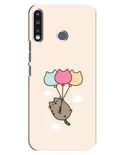 Чехол для TECNO Spark 4 с картинкой «Пушин на шариках»