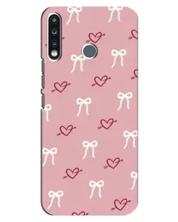 Чохол для TECNO Spark 4 з картинкою «Серця та банти»