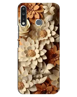 Чехол для TECNO Spark 4 с картинкой «Бежевый флористический декор» Чехол для TECNO Spark 4 с картинкой «Бежевый флористический декор»