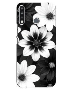 Чехол для TECNO Spark 4 с картинкой «Монохромные астры» Чехол для TECNO Spark 4 с картинкой «Монохромные астры»