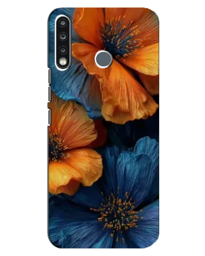 Чехол для TECNO Spark 4 с картинкой «Яркая сине-оранжевая флора» Чехол для TECNO Spark 4 с картинкой «Яркая сине-оранжевая флора»