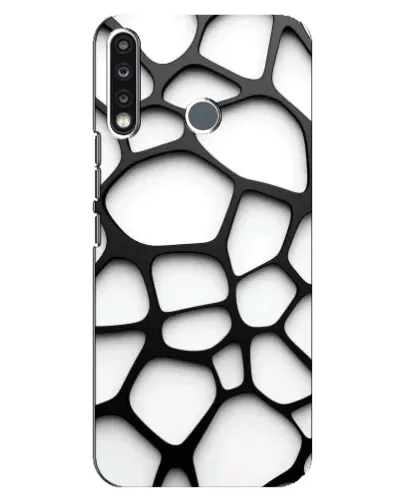Чехол для TECNO Spark 4 с картинкой «Белая объемная сетка»