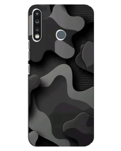 Чехол для TECNO Spark 4 с картинкой «Темный абстрактный камуфляж»