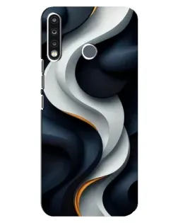 Чехол для TECNO Spark 4 с картинкой «Объемные черно-белые ленты» Чехол для TECNO Spark 4 с картинкой «Объемные черно-белые ленты»