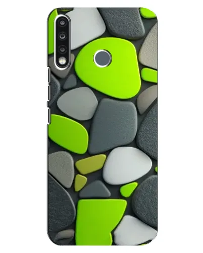 Чехол для TECNO Spark 4 с картинкой «Яркая неоновая галька»