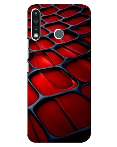 Чехол для TECNO Spark 4 с картинкой «Красная глянцевая сетка»