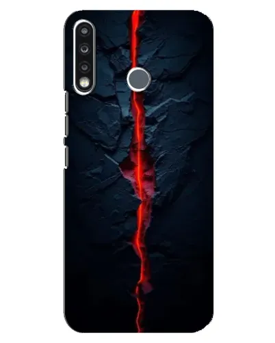 Чехол для TECNO Spark 4 с картинкой «Kрасная лавовая трещина»