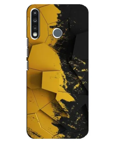 Чехол для TECNO Spark 4 с картинкой «Золотые осколки геометрии»