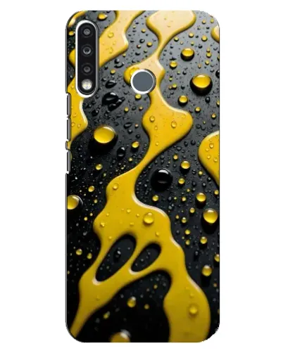 Чехол для TECNO Spark 4 с картинкой «Жидкое желтое золото»