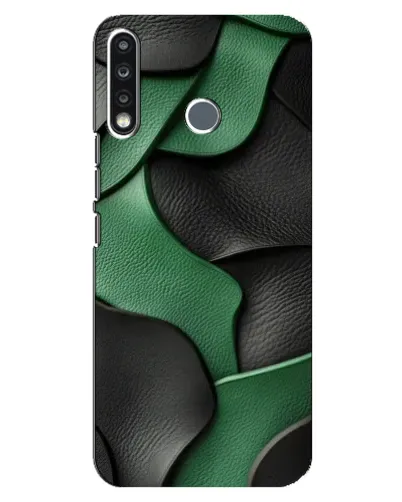 Чехол для TECNO Spark 4 с картинкой «Зеленые кожаные волны»